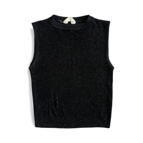 Primark Tops - Primark Black glitter vest knit top M
